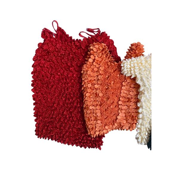 LOT of 9 Y2K 90s Popcorn Bubble Shirts – Rainbow Color Bundle + Black & White - Picture 2 of 6